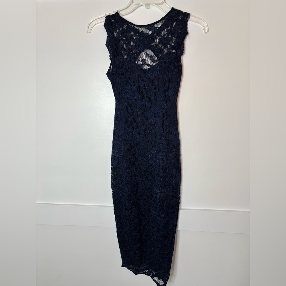 Oasis Navy Elegant dress size 6 in excellent condition - Picture 4 of 4